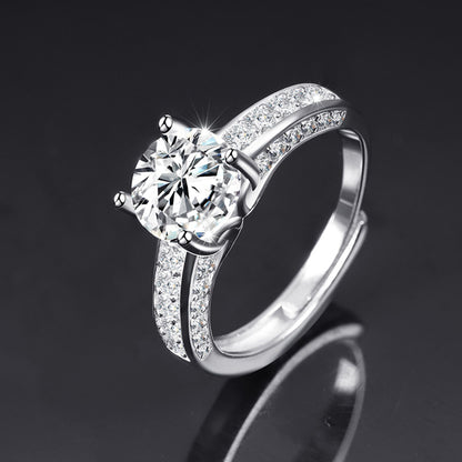 Moissanite Adjustable Open Band Ring - Quaworth