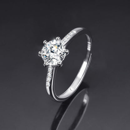Moissanite Adjustable Open Band Ring - Quaworth