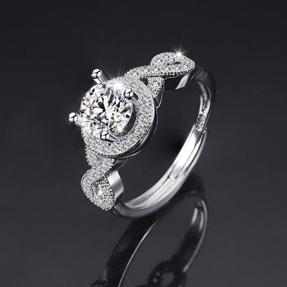 Moissanite Adjustable Open Band Ring - Quaworth