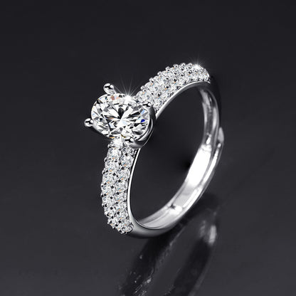 Moissanite Adjustable Open Band Ring - Quaworth