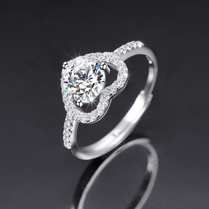 Moissanite Adjustable Open Band Ring - Quaworth