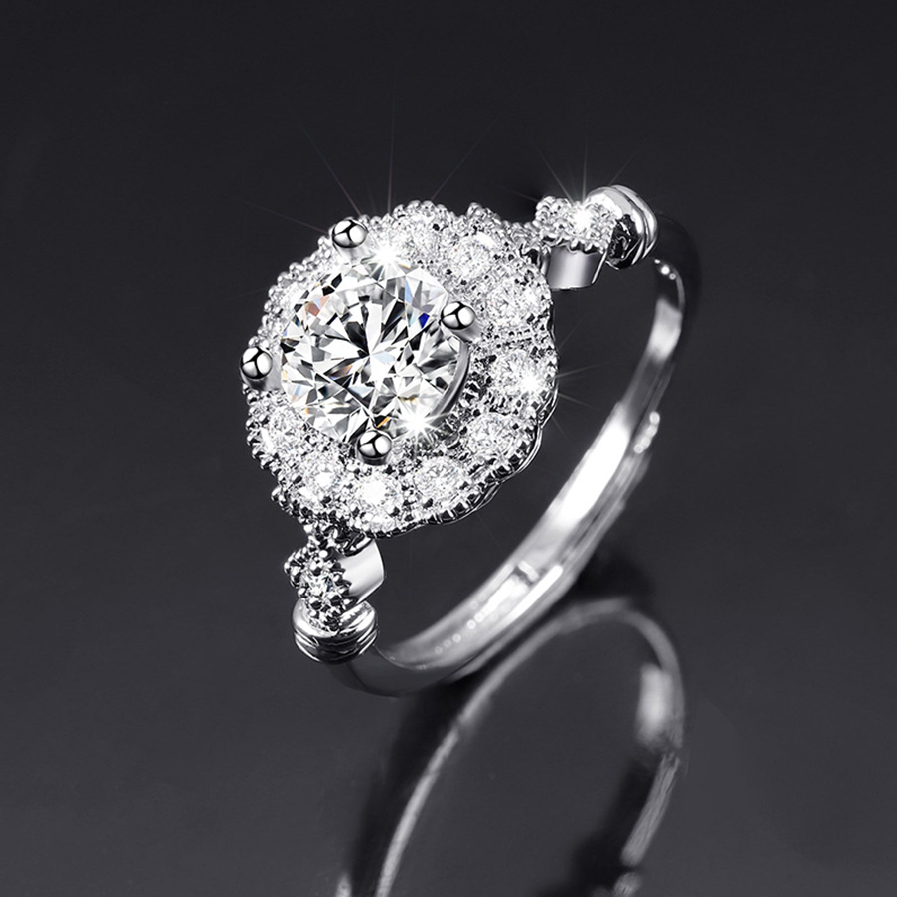 Moissanite Adjustable Open Band Ring - Quaworth