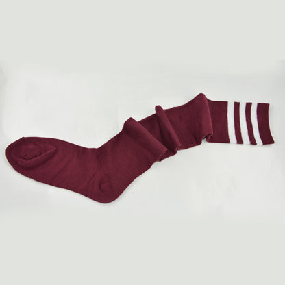 Three Bar Thigh High Socks - Quaworth