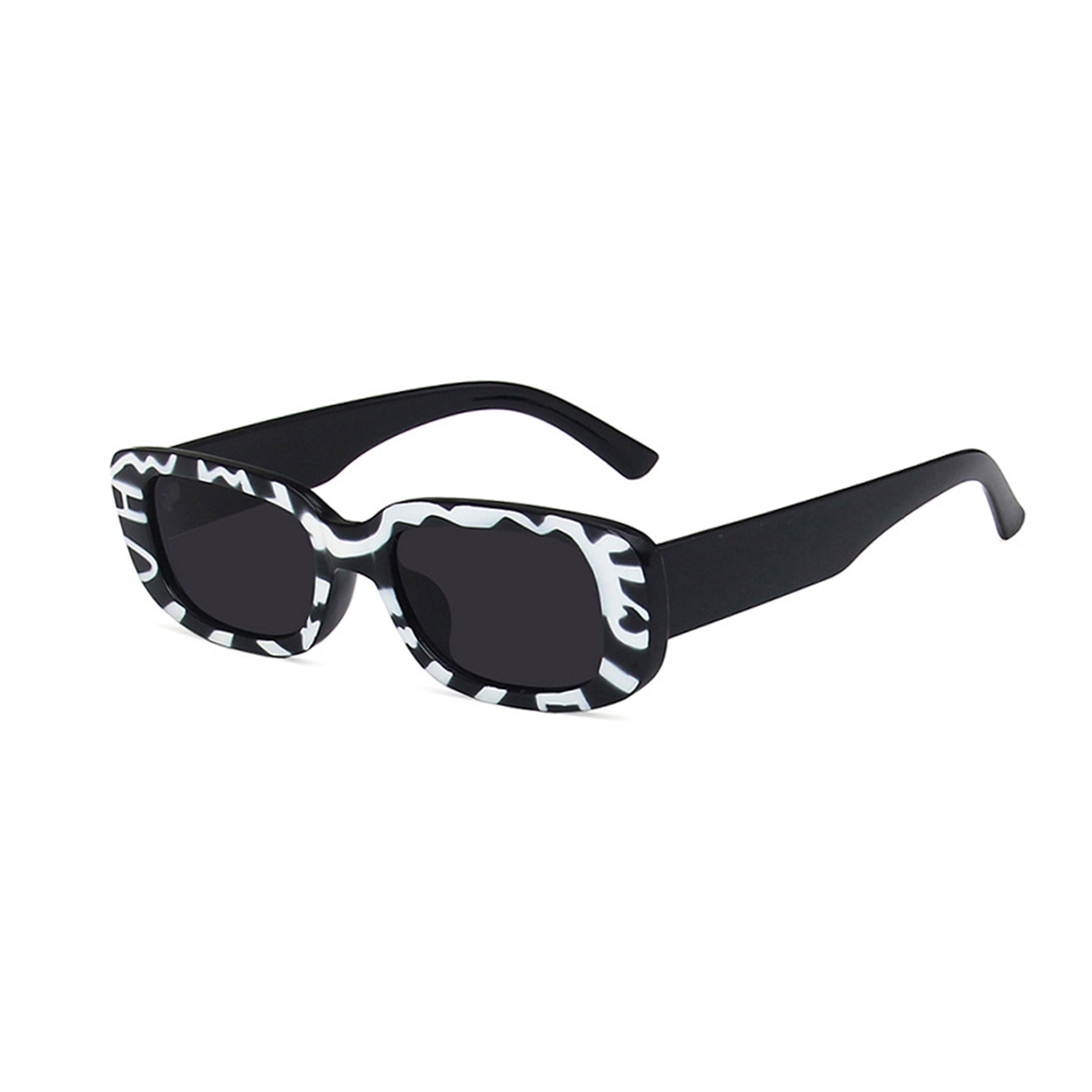 Square Cat Eye Small Thick Frame Resin Sunglasses - Quaworth