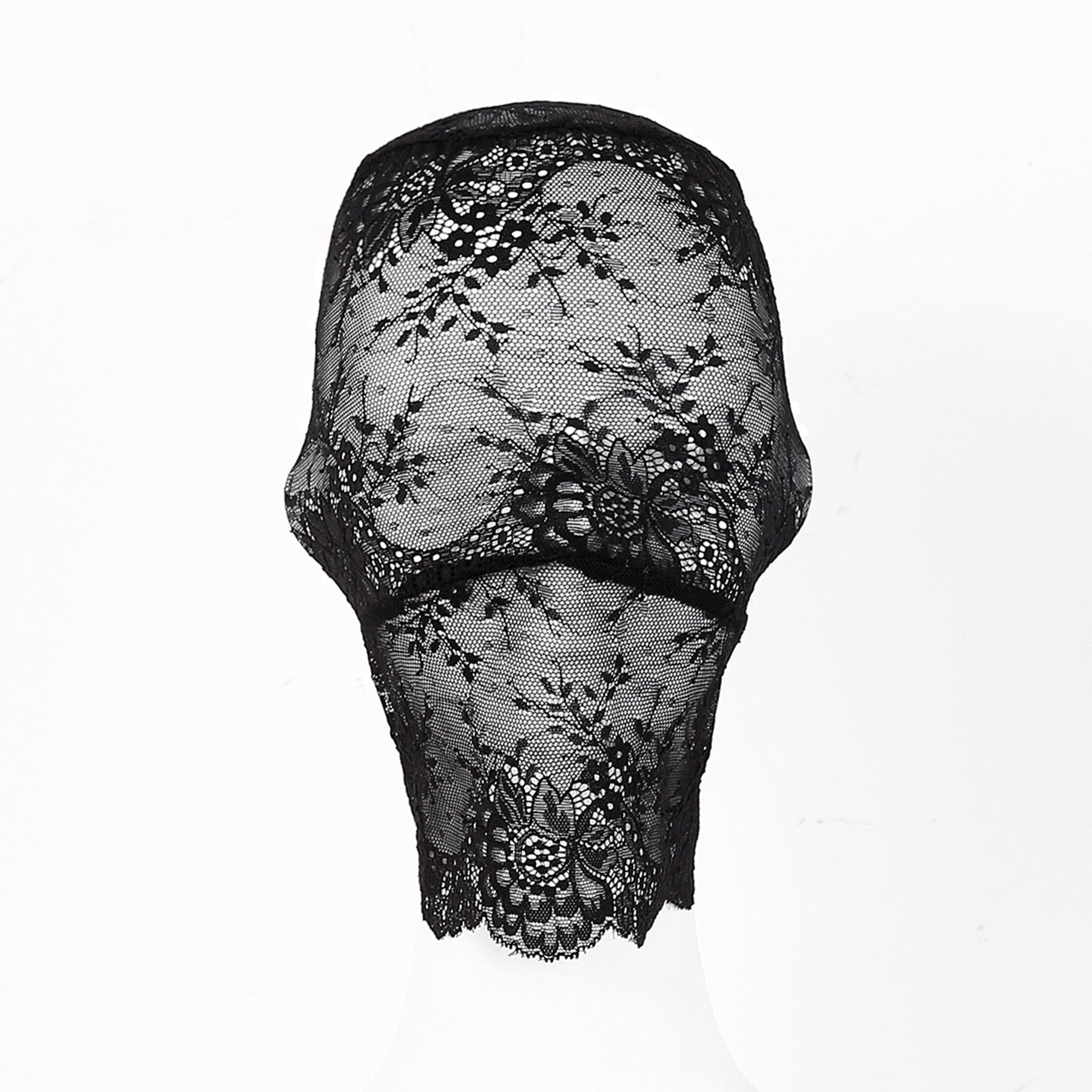 Lace Floral Embroidered Hood Mask - Quaworth