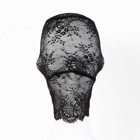 Lace Floral Embroidered Hood Mask - Quaworth