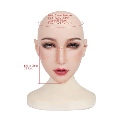 Chin Silicone Realistic Face Female Mask - Quaworth