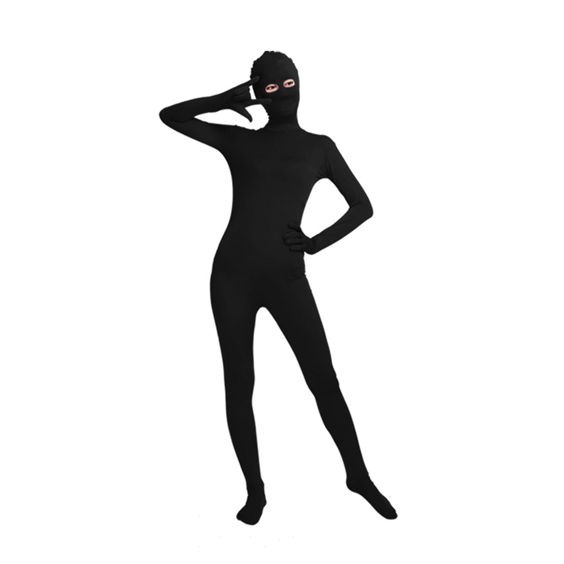 Solid Color Full Cover Open Eyes Lycra Zentai Bodysuit (Pack of 2) - Quaworth