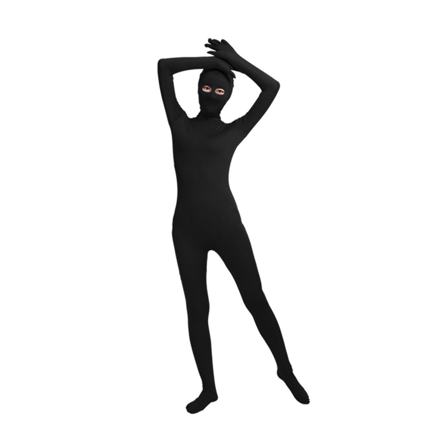 Solid Color Full Cover Open Eyes Lycra Zentai Bodysuit (Pack of 2) - Quaworth