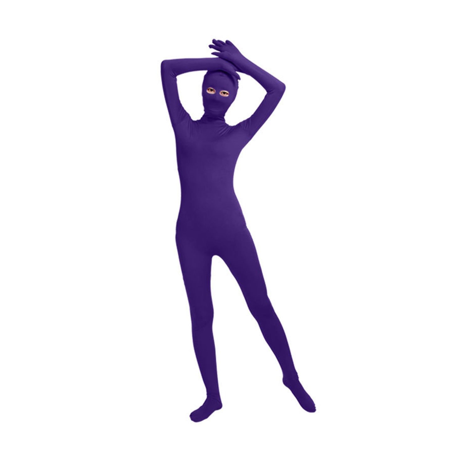 Solid Color Full Cover Open Eyes Lycra Zentai Bodysuit (Pack of 2) - Quaworth