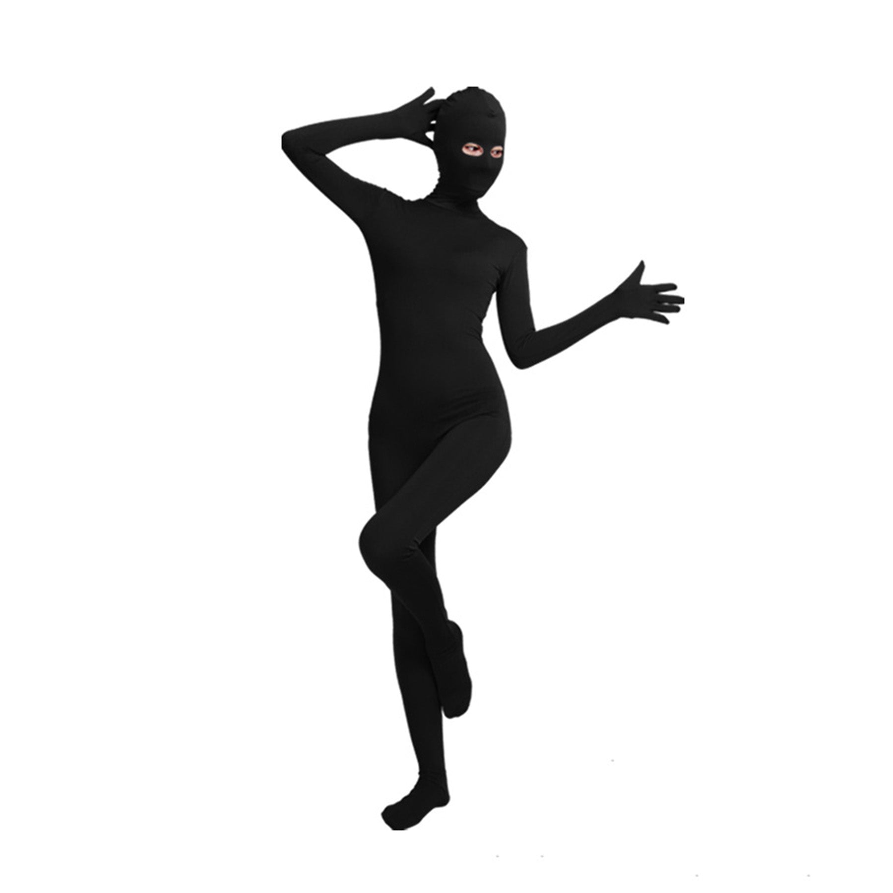 Solid Color Full Cover Open Eyes Lycra Zentai Bodysuit (Pack of 2) - Quaworth
