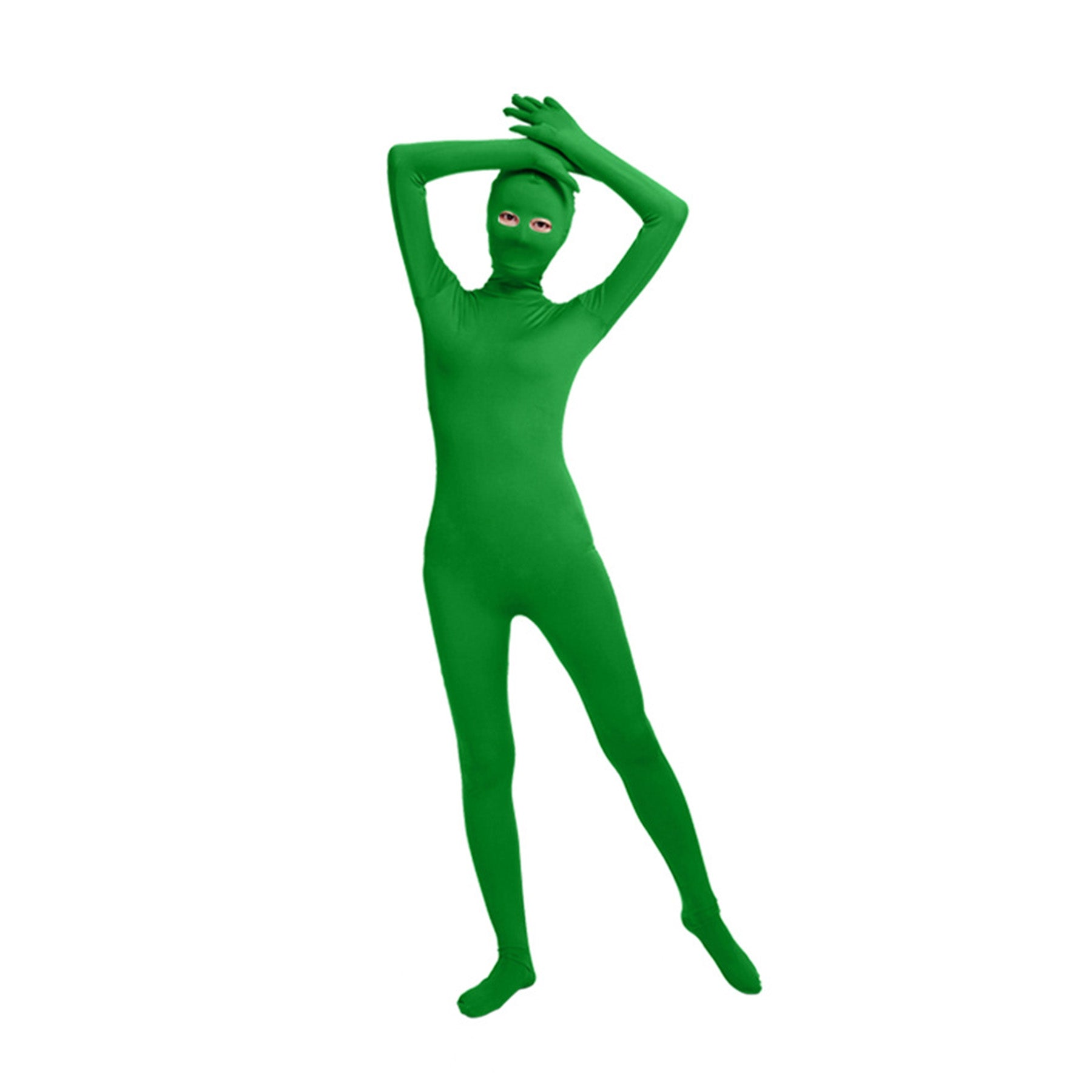 Solid Color Full Cover Open Eyes Lycra Zentai Bodysuit (Pack of 2) - Quaworth