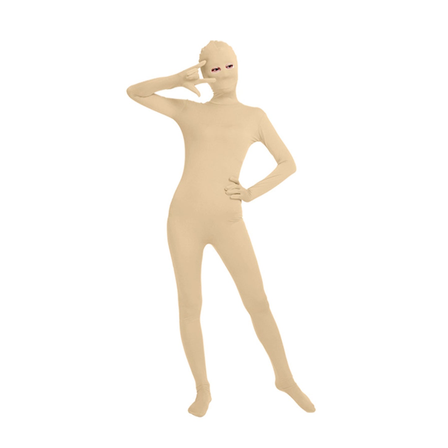 Solid Color Full Cover Open Eyes Lycra Zentai Bodysuit (Pack of 2) - Quaworth