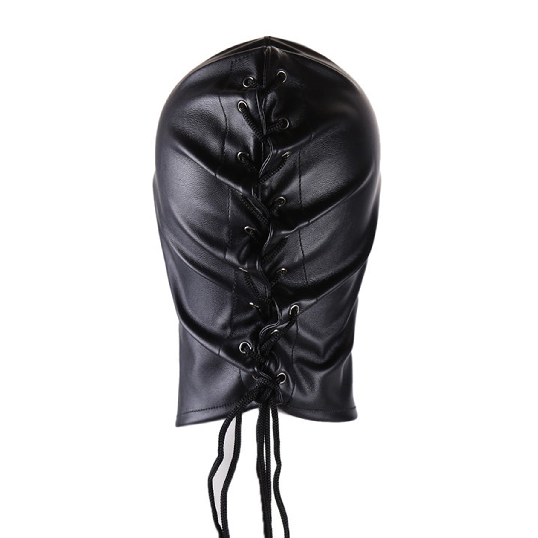 Lace Up Soft Vegan Leather Full Cover Hood Mask - Quaworth