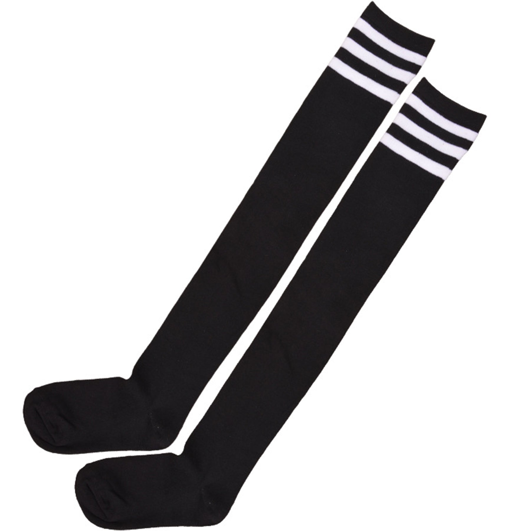 Three Bar Thigh High Socks - Quaworth