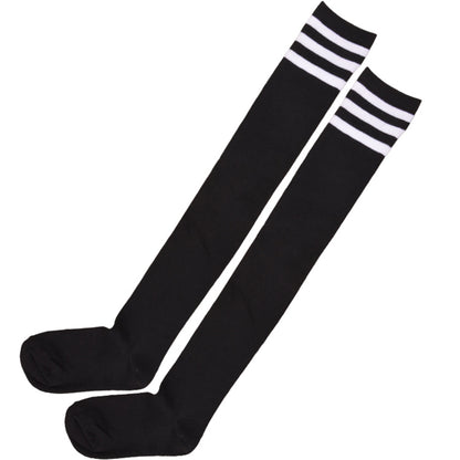 Three Bar Thigh High Socks - Quaworth