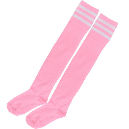 Three Bar Thigh High Socks - Quaworth