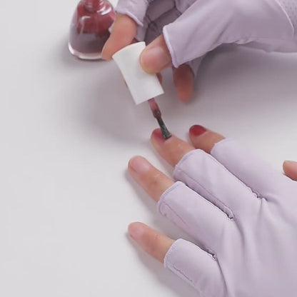 Guantes de muñeca de seda de hielo de color sólido sin dedos para manicura y cuidado de la piel