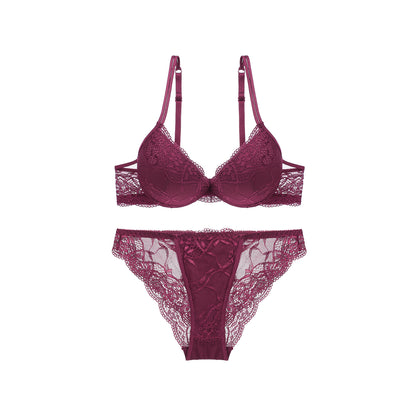 Lace Floral Push Up Underwear Set - Quaworth