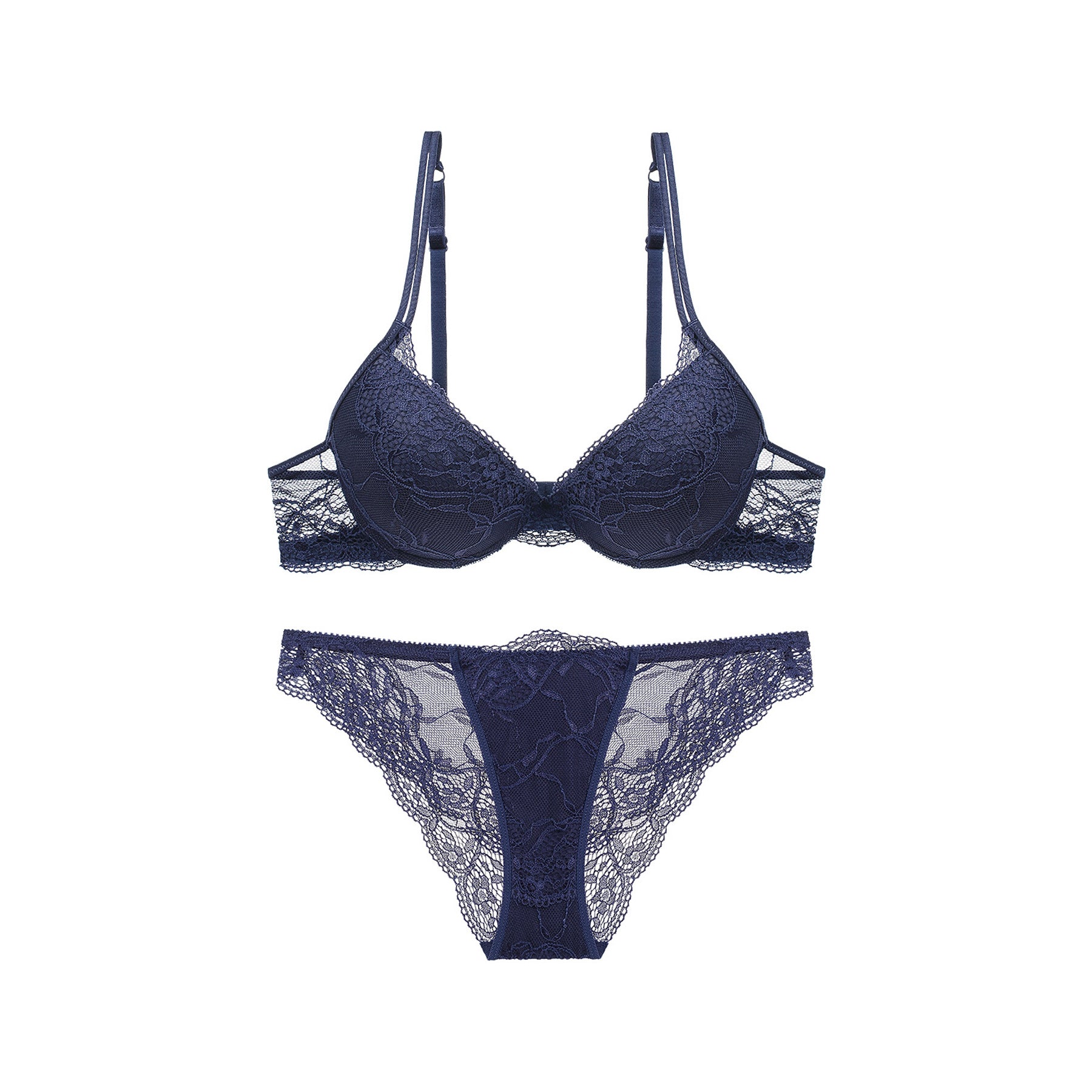Lace Floral Push Up Underwear Set - Quaworth