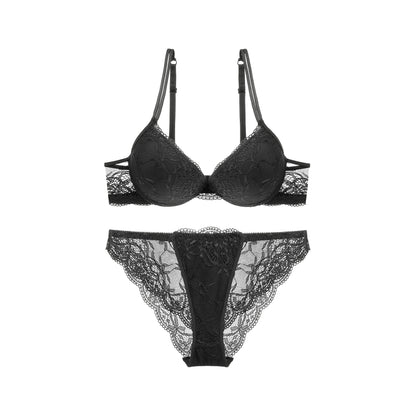Lace Floral Push Up Underwear Set - Quaworth