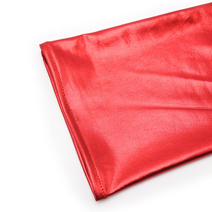 Solid Color Glossy Wet Look Thigh High Stockings - Quaworth