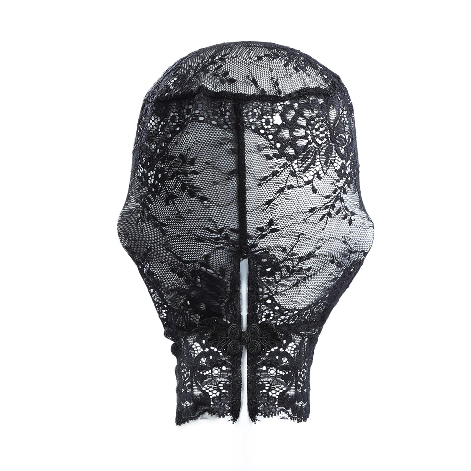 Lace Floral Embroidered Hood Mask - Quaworth