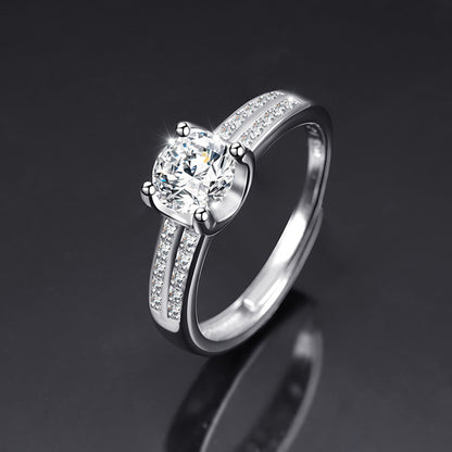 Moissanite Adjustable Open Band Ring - Quaworth