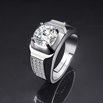 Moissanite Adjustable Open Band Ring - Quaworth