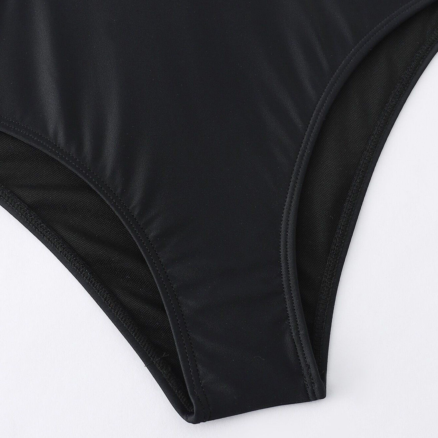 Solid Color Ring Connect Bikini Swimsuit - Quaworth