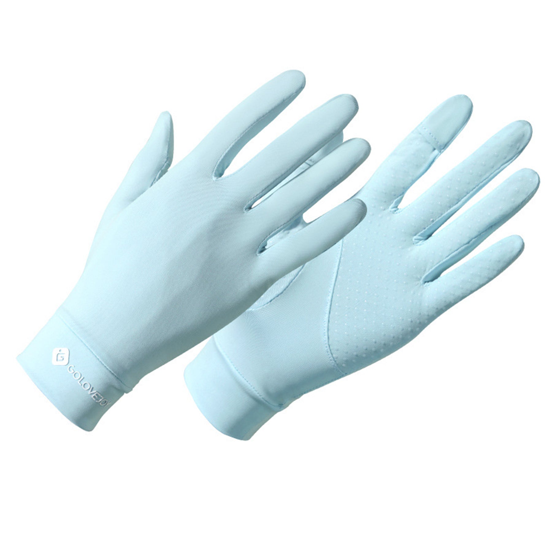 Solid Color Sunscreen Silicon Nonslip Touchscreen Ice Silk Wrist Gloves - Quaworth