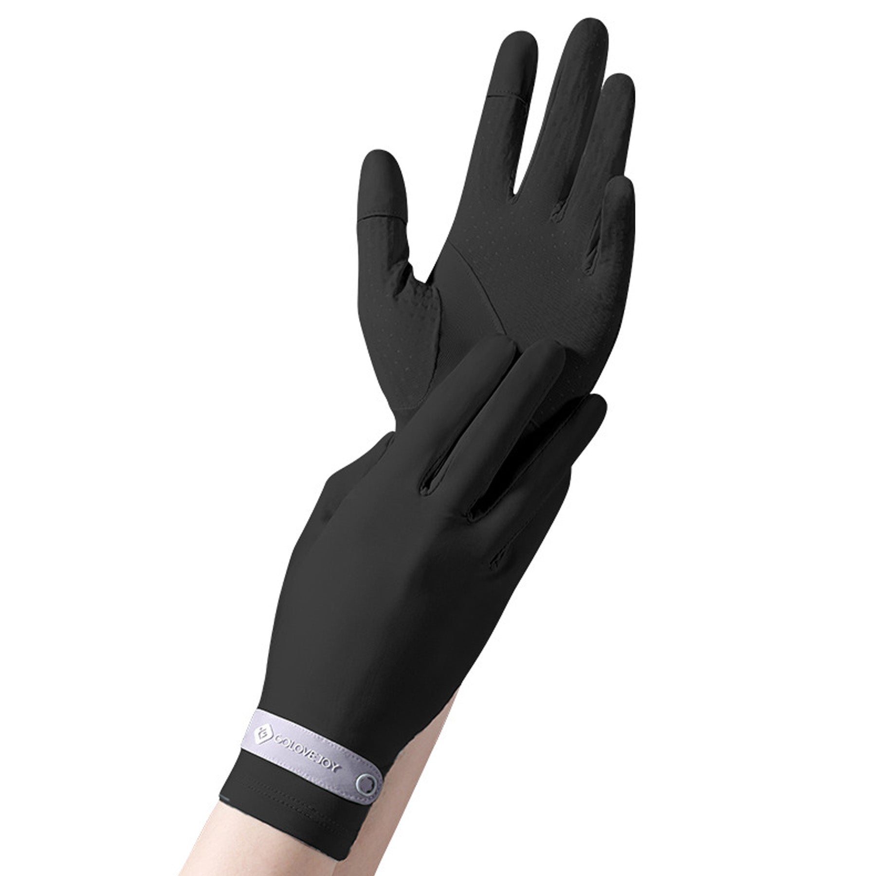 Solid Color Sunscreen Silicon Nonslip Touchscreen Ice Silk Wrist Band Wrist Gloves - Quaworth