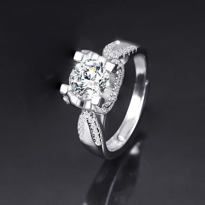 Moissanite Adjustable Open Band Ring - Quaworth
