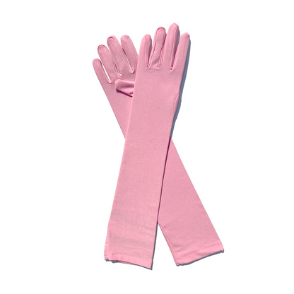 Milk Silk Solid Color Over Elbow Gloves - Quaworth