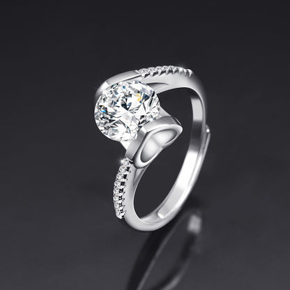 Moissanite Adjustable Open Band Ring - Quaworth