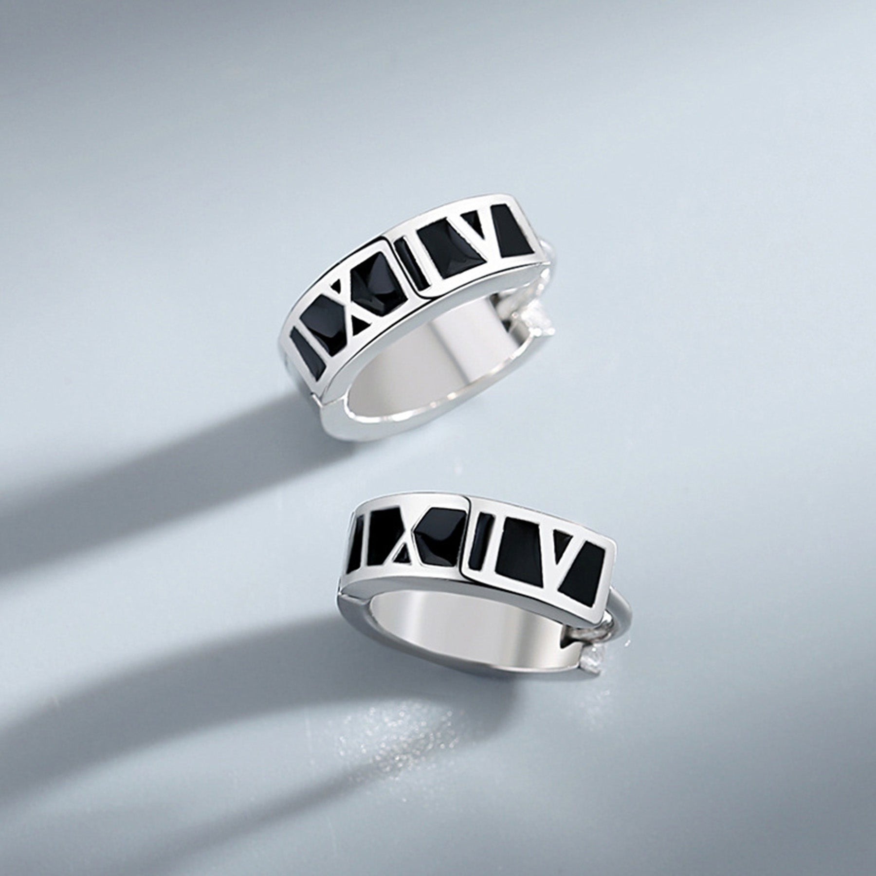 Sterling Silver Roman Numeral Earrings - Quaworth