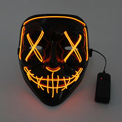 LED Glowing Four Mode Black Plastic Red Paint Vendetta Halloween Mask - Quaworth