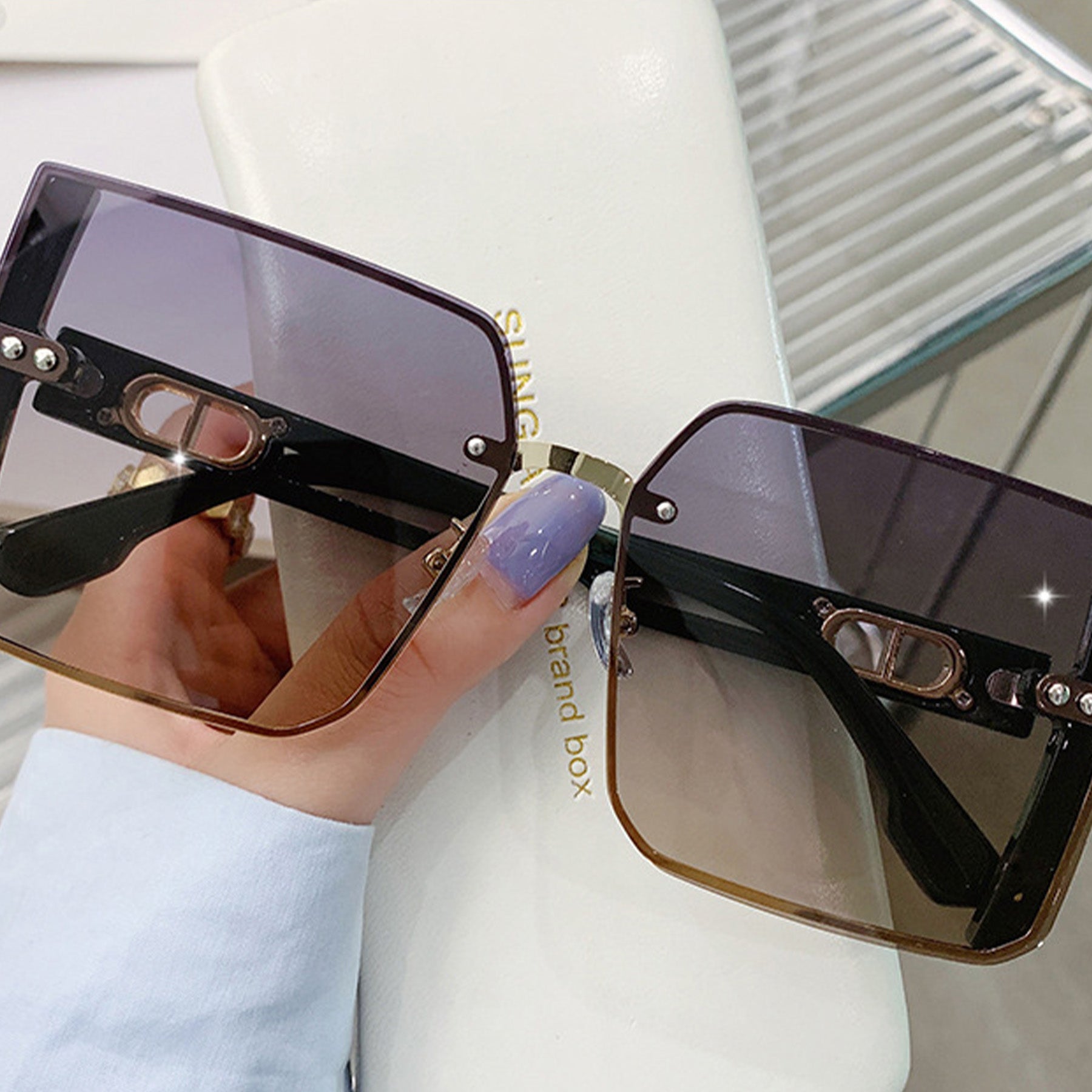 Square Frame Polarized Sunglasses - Quaworth