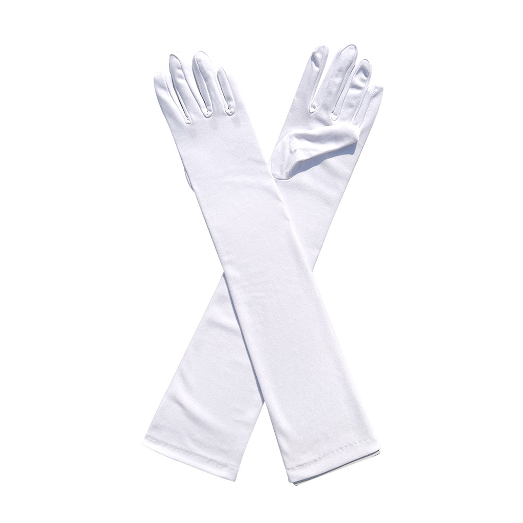 Milk Silk Solid Color Over Elbow Gloves - Quaworth
