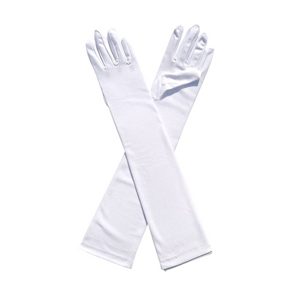 Milk Silk Solid Color Over Elbow Gloves - Quaworth