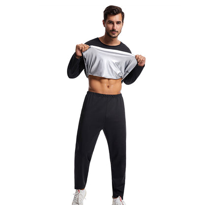 Solid Color Silver Coating Heat Trapping Sauna Sweat Workout Top - Quaworth