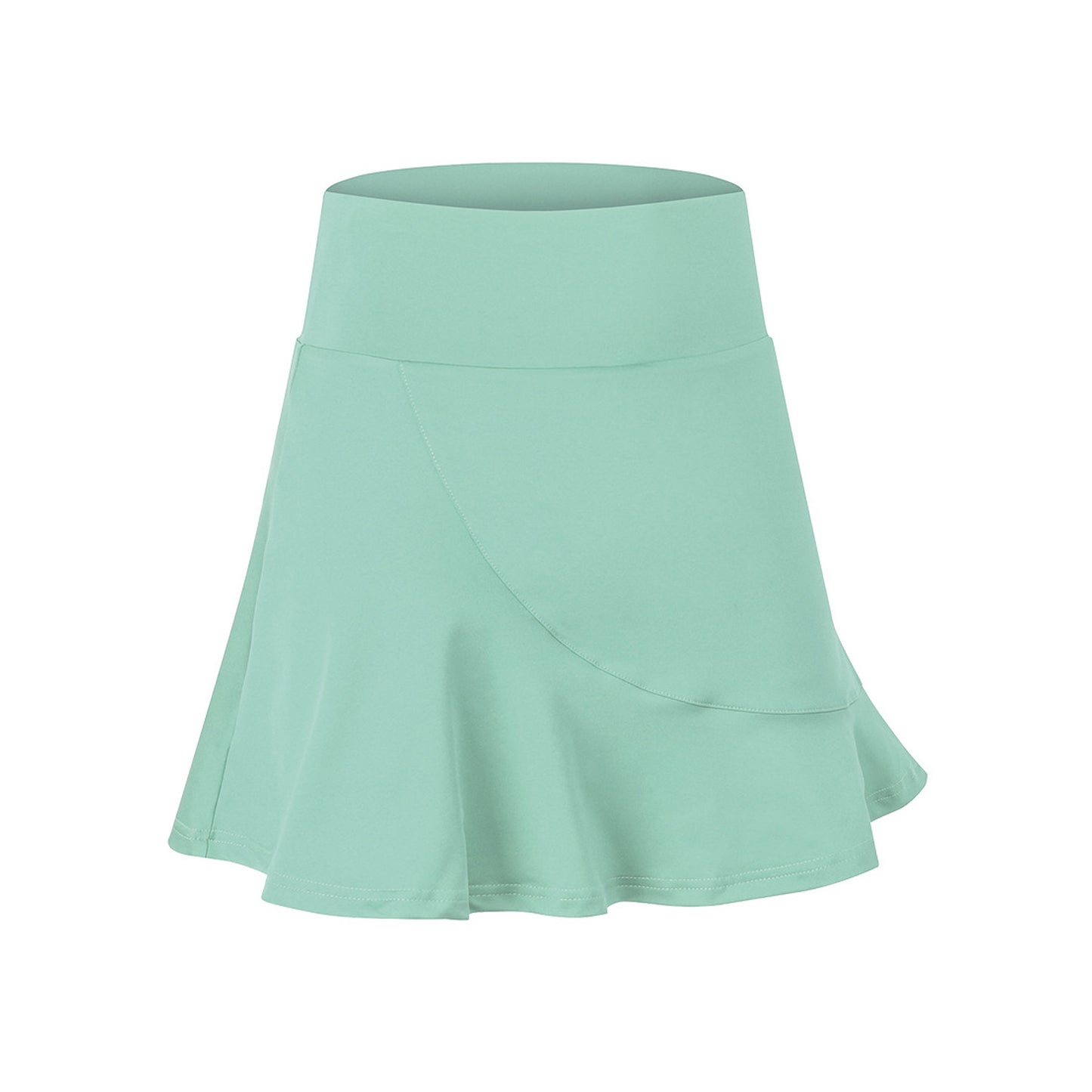 Solid Color High Rise Inner Pocket Sport Skort - Quaworth