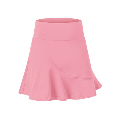 Solid Color High Rise Inner Pocket Sport Skort - Quaworth