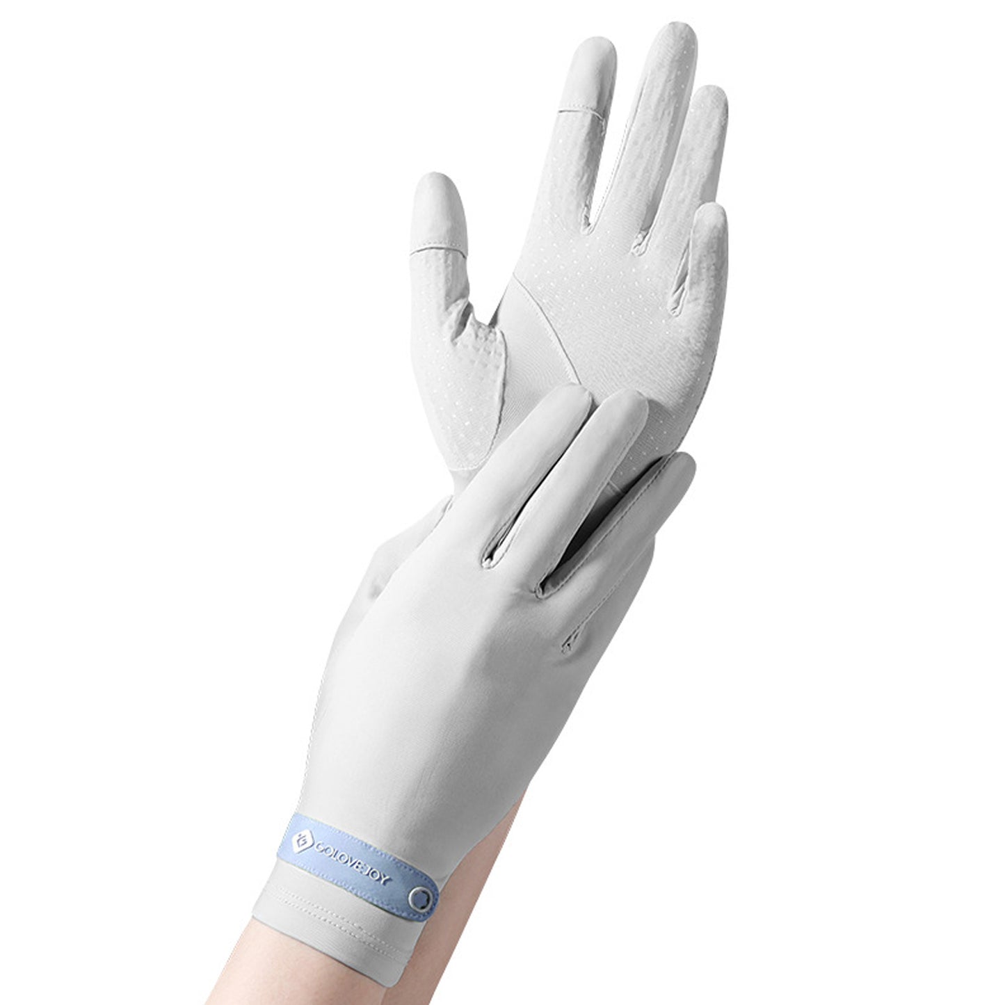 Solid Color Sunscreen Silicon Nonslip Touchscreen Ice Silk Wrist Band Wrist Gloves - Quaworth