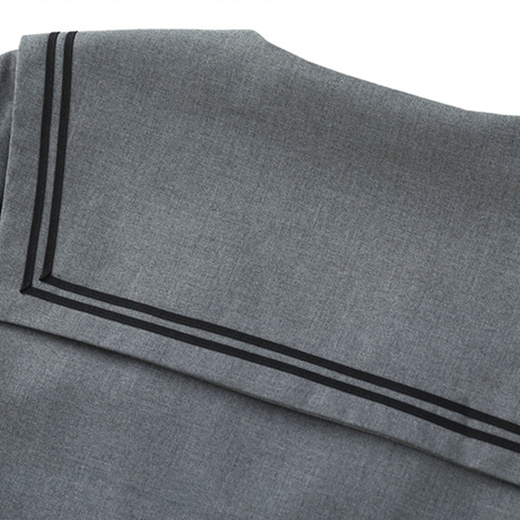 Gray Broad Collar Two Black Line Square Flap Cravat Bow Sailor School Uniform - Quaworth