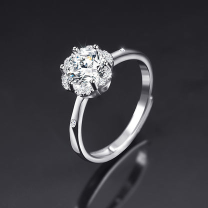 Moissanite Adjustable Open Band Ring - Quaworth