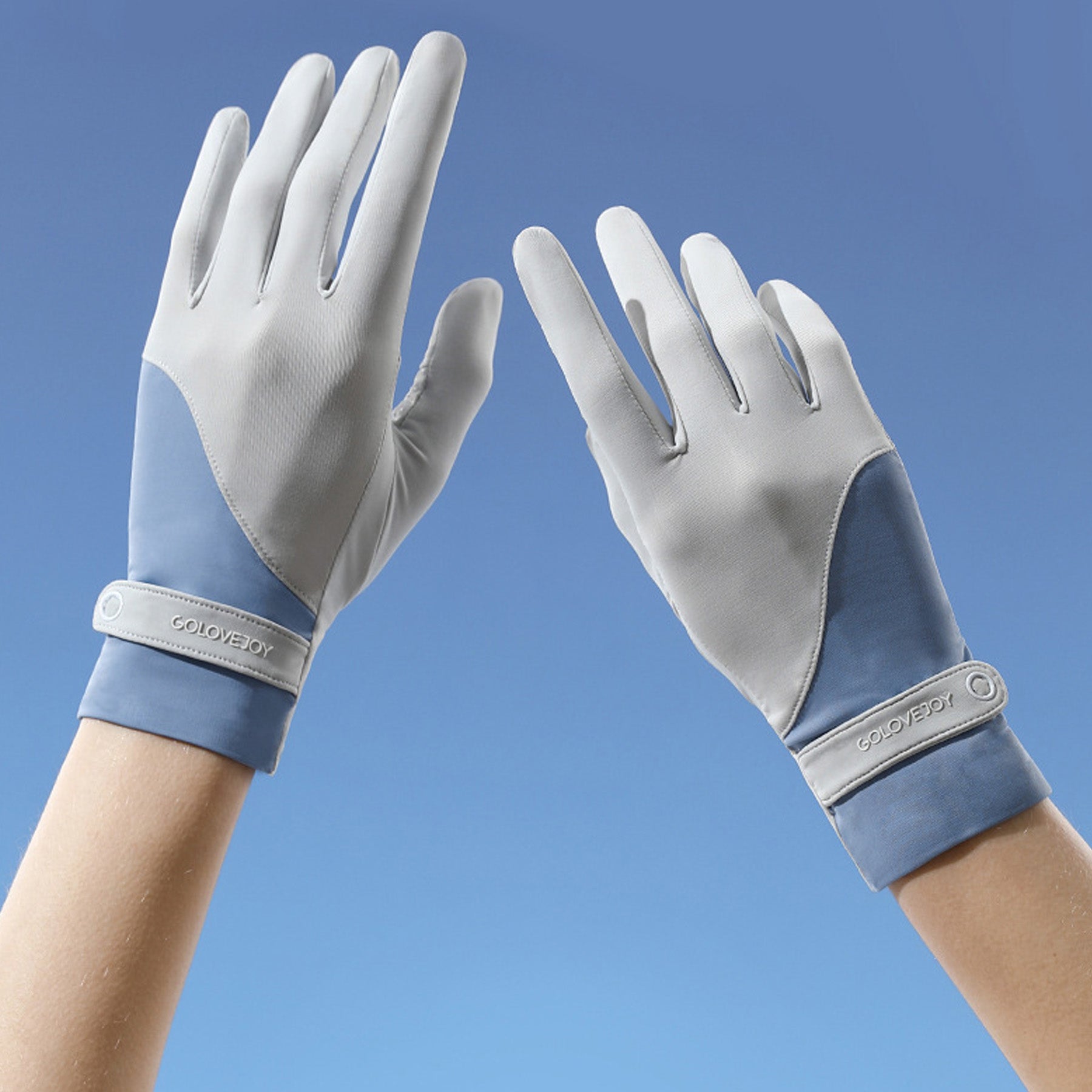 Split Color Sunscreen Silicon Nonslip Touchscreen Ice Silk Wrist Band Wrist Gloves - Quaworth