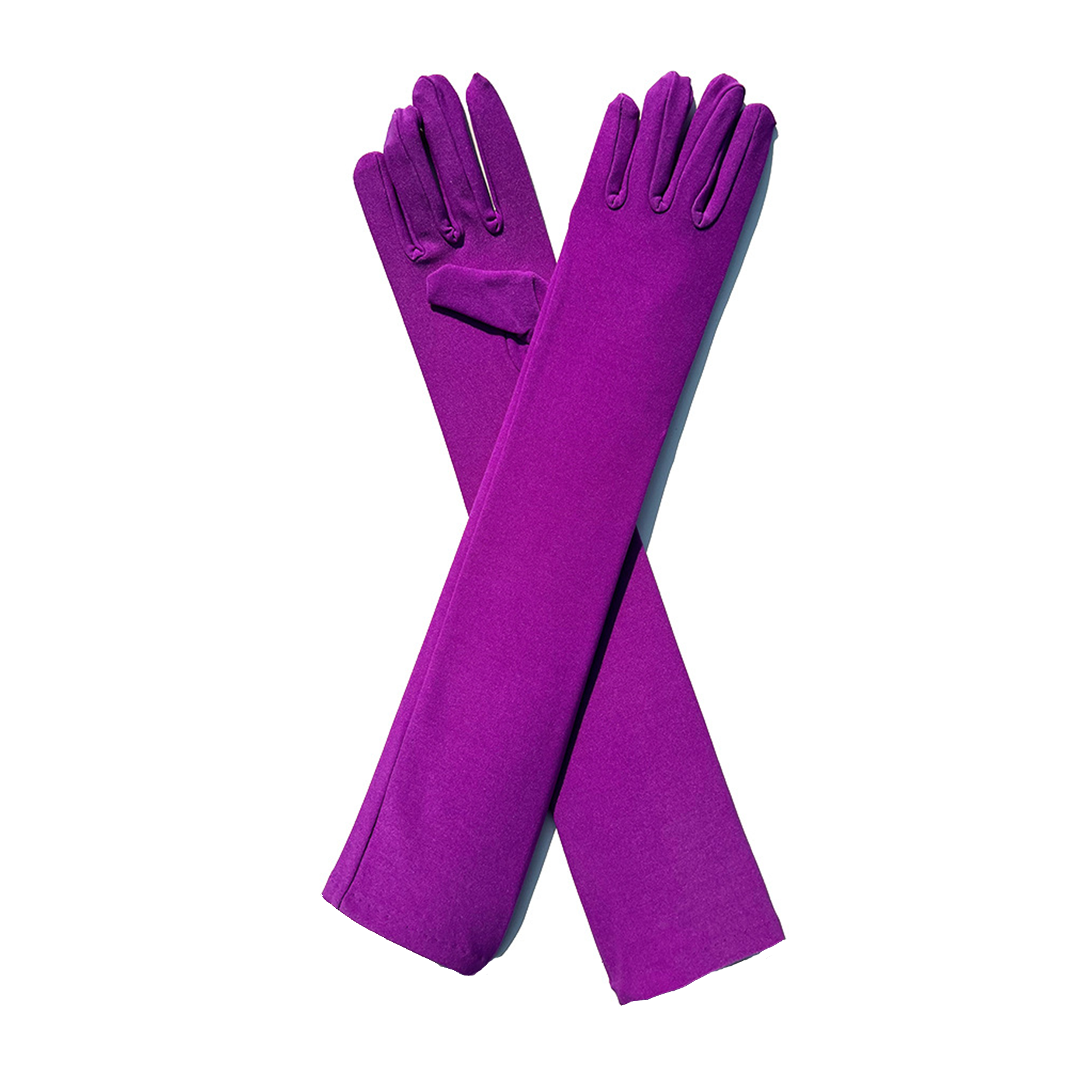 Milk Silk Solid Color Over Elbow Gloves - Quaworth