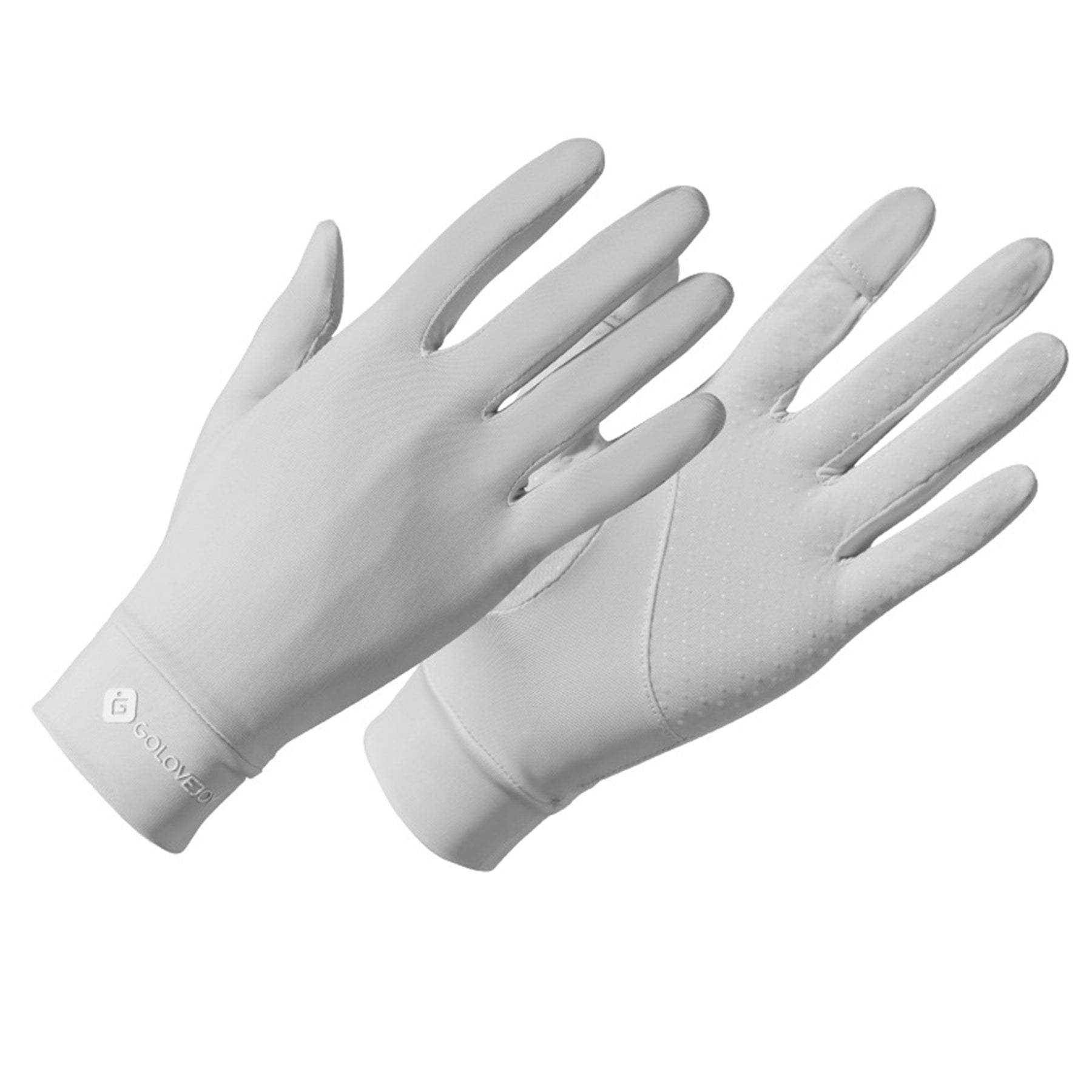 Solid Color Sunscreen Silicon Nonslip Touchscreen Ice Silk Wrist Gloves - Quaworth