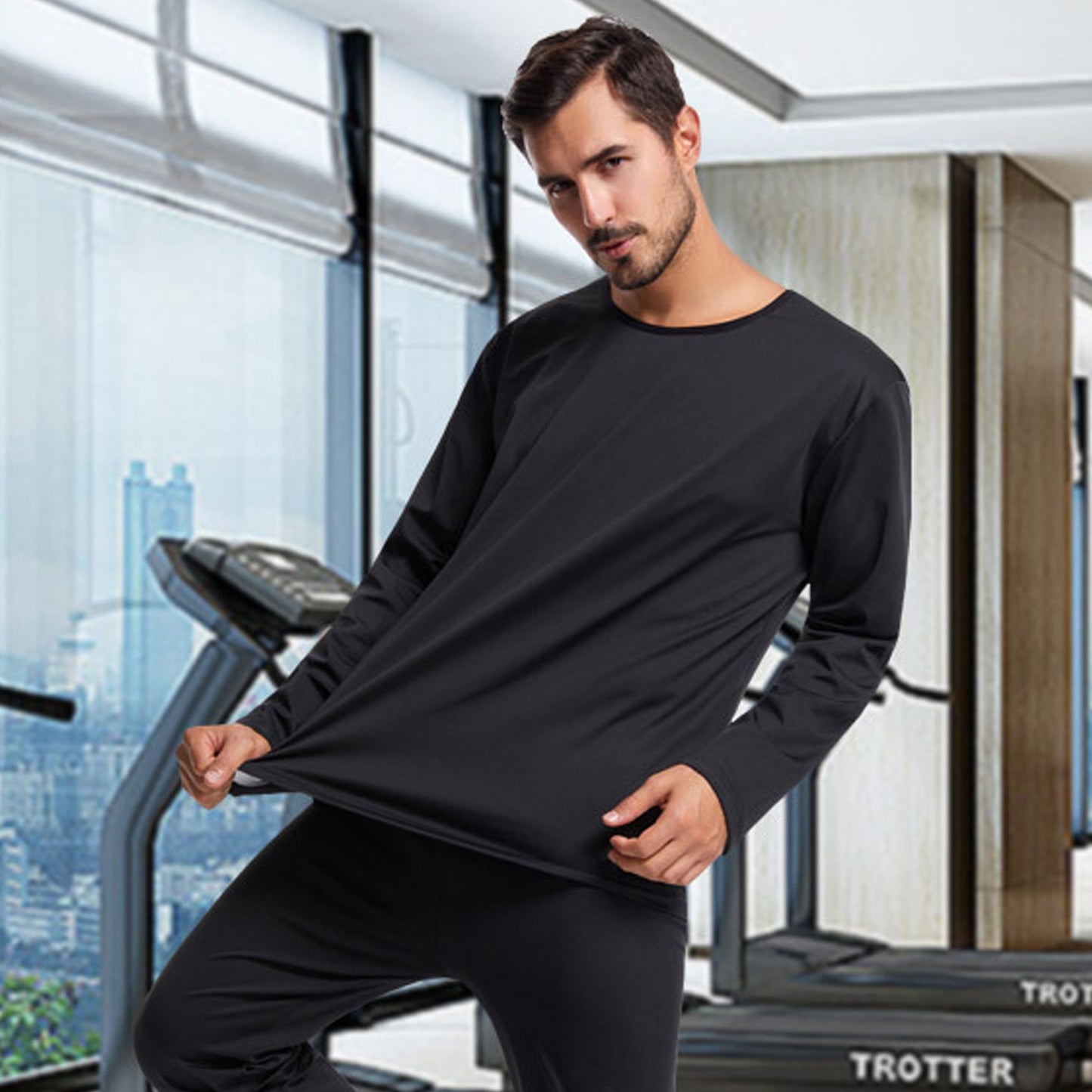 Solid Color Silver Coating Heat Trapping Sauna Sweat Workout Top - Quaworth